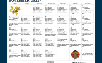 November MCU Activity Calendar