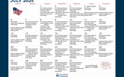 July Activity Calendar